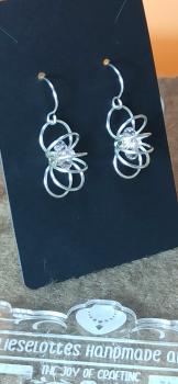 Ohrhänger Kupfer Spirale mit Perle rosa 2